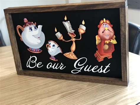 Be Our Guest Disney Style Home Sign Disney Home Decor Etsy Disney