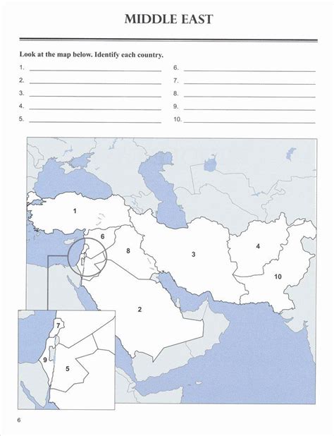 Middle East Geography Worksheet