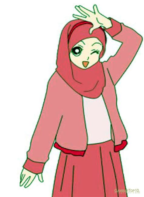 pin oleh rina plara  kartun kartun hijab gambar