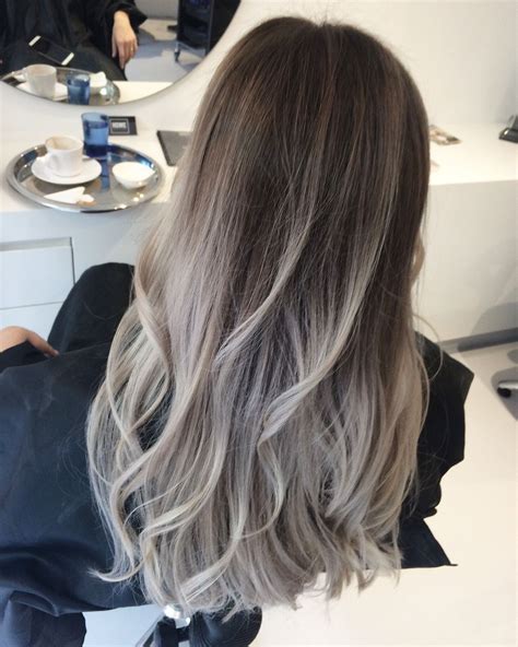 Hairstyles Ombre Hair Brown To Silver Blonde Winning Balayage Grey Hairstyles