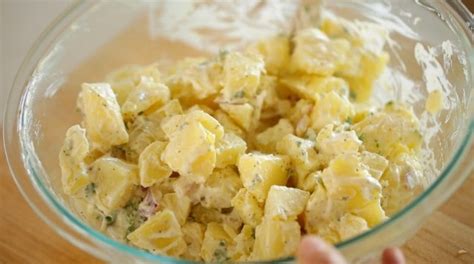 Potato Salad Recipe With Sour Cream Best Potato Salad Recipe Meaningful Eats Mash Yolks With