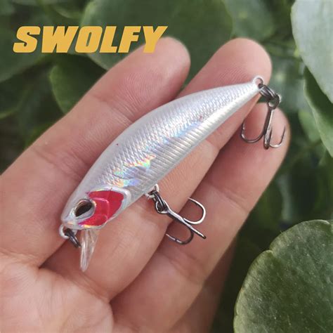 Swolfy 5pcs 50mm5g Sinking Minnow Hard Bait Fishing Lures Mini Minnow