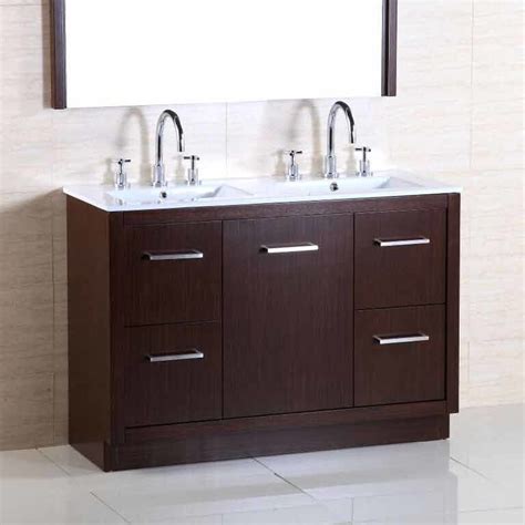68 inch wide, sink on left side. Bellaterra 48" Double Sink Bathroom Vanity - Wenge/White ...