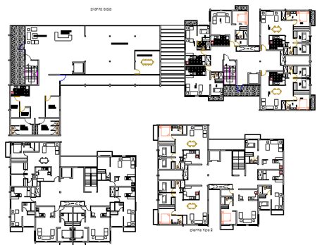 Floor Plan Layout Details Of High Rise Housing And Commercial Building