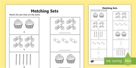 Matching Equivalent Sets 0 5 Worksheet Teacher Made