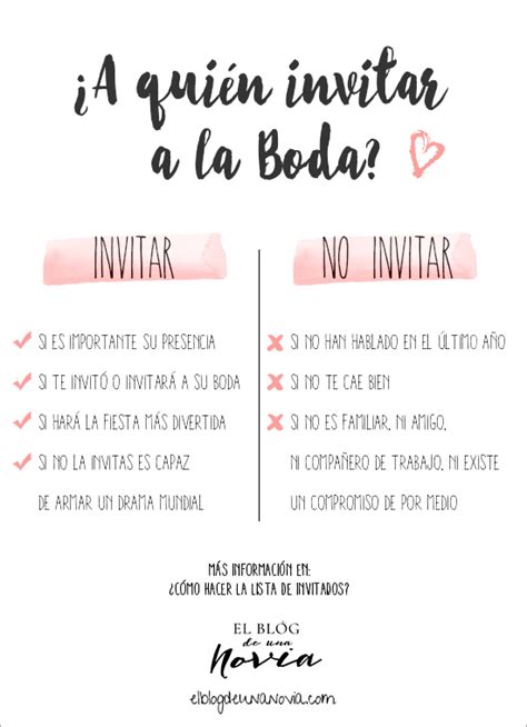 ¿cómo Hacer La Lista De Invitados Y A Quién Invitar A La Boda El