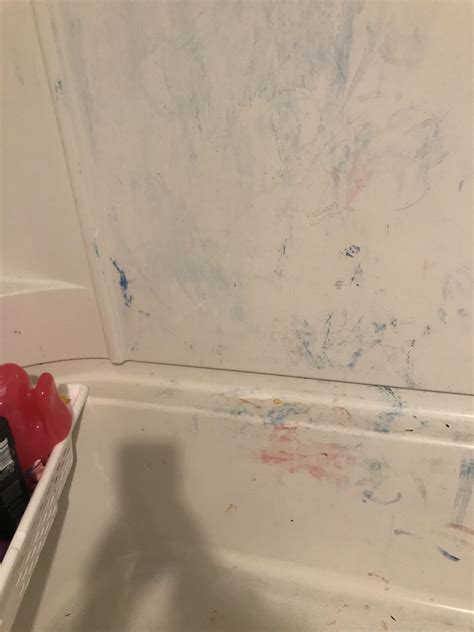 Acrylic Paint On The Shower Wall Any Ideas Cleaningtips