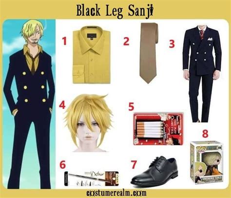 How To Dress Like Black Leg Sanji From One Piece Diy One Piece Black