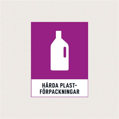 Återvinningsskylt Hårda Plastförpackningar Jc Gravyr And Tryck