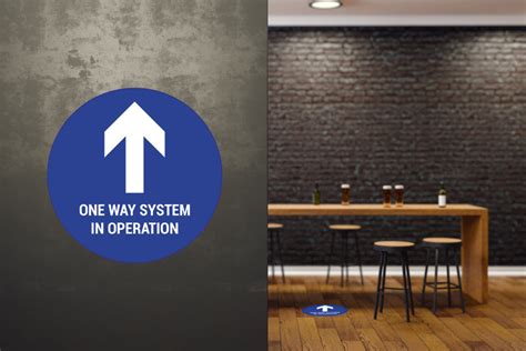 One Way System In Operation Floor Sign The Hospitality Shop
