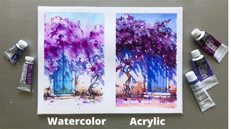 Watercolor Vs Acrylic Painting Series 4 On The Same Topic