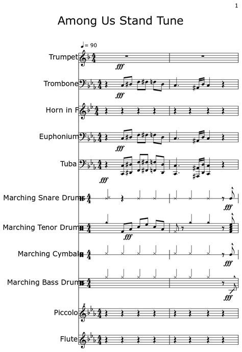 Among Us Stand Tune Sheet Music For Trumpet Trombone Horn In F