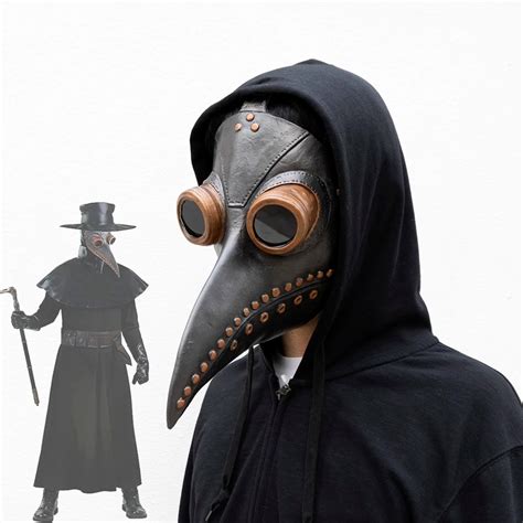 Plague Doctor Mask Cosplay Anime Latex Face Masks Long Nose Bird Beak