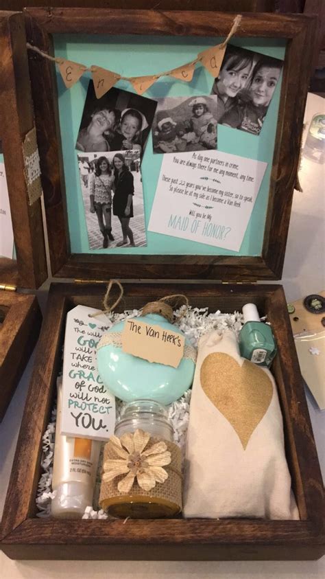 Makes a fun and impressive bridal shower gift! Rustic Maid of Honor Box. Will you be my Maid of Honor ...