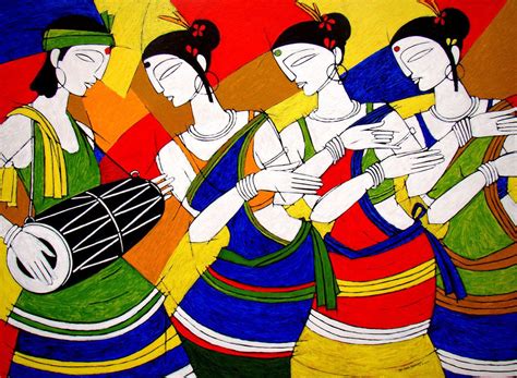 Tribal Dance By Jiaur Rahman Colorful Art 多彩藝術 Pinterest Tribal