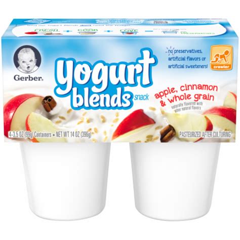 Gerber Yogurt Blends Apple Cinnamon And Whole Grain Baby Snacks 4 Ct 3