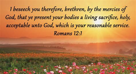 August Verse On Service Romans Kjv I Beseech You Therefore