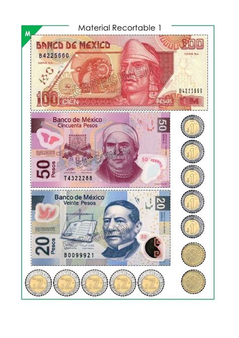 The Mexican Currency Is Shown With Different Coins And Numbers On Each
