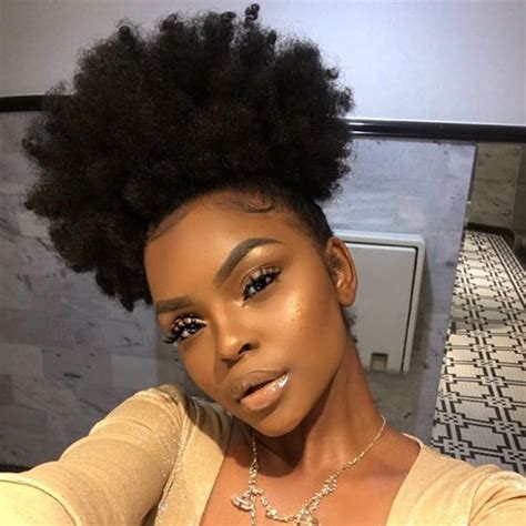 Tinashe Beauty Short Afro Puff Ponytail Human Hair Afro Explosion Kinky Curly Clip In Extensions
