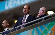 Prince William appears in great spirits as he watches England play ...