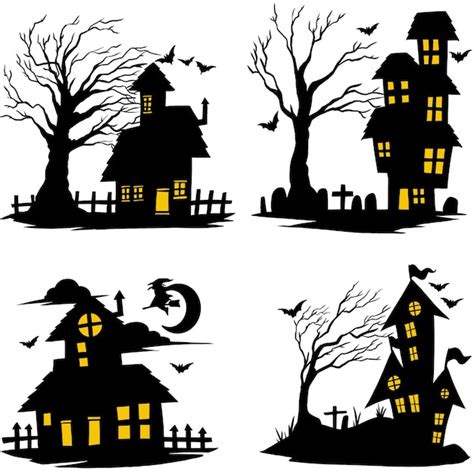 Casa De Brujas De Halloween Vector Premium