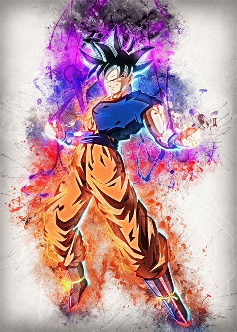 Goku Ultra Instinct Poster By Trần Văn Dũng Displate Anime Goku