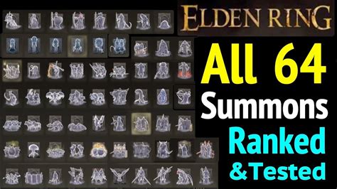 Elden Ring All Spirit Ashes Ranked Summons Youtube