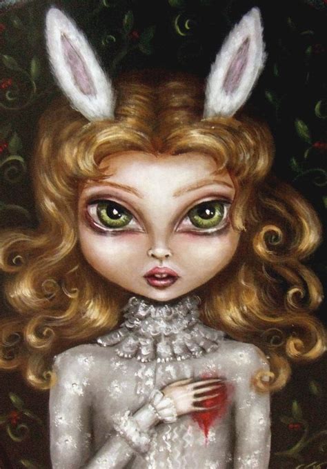The Hunted Victorian Big Eye Bunny Girl Gothic Lowbrow Nina Friday Giclee Print On Etsy 47 00