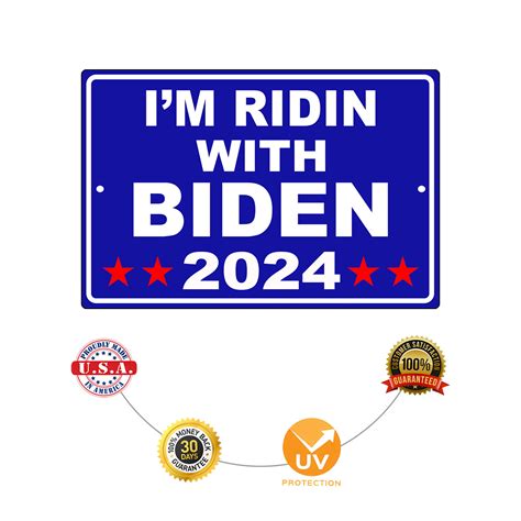 Im Ridin With Biden 2024 Vote For Biden Usa Elections Vote Aluminum Metal Sign Ebay