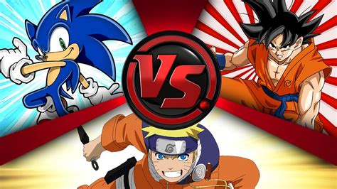 Sonic Vs Goku Vs Naruto Sonic The Hedgehog Vs Dragon Ball Super Vs