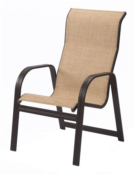 Chair care patio is your online source for sling chair replacement parts and the mesh material commonly used for patio chairs. Cabo Sling High Back Aluminum Dining Arm Chair | ET&T ...