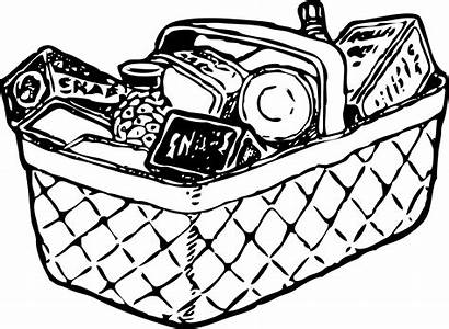 Picnic Basket Clipart Grocery Supermarket Clip Drawing