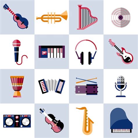 Musical Instruments Set Free Vector
