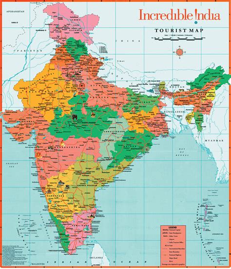 India Tourist Map India Map For Travel India Tourist Map With Cities India Map With Attractions