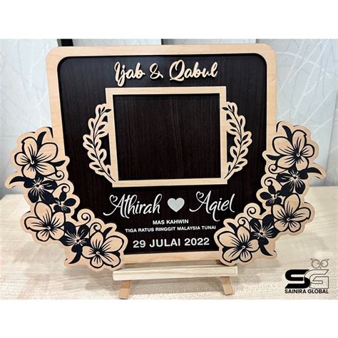 Frame Hantaran Mas Kahwin Ukir Engrave Personalized Wedding Stand