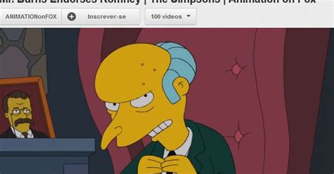 G1 Sr Burns De Os Simpsons Pede Voto A Mitt Romney Em Vídeo
