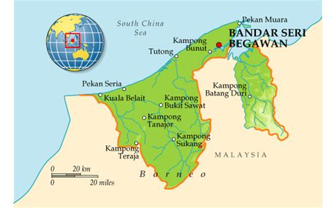 Map of Brunei — Planetolog.com