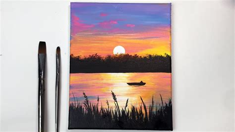 Colorful Sunset Easy Sunset Acrylic Painting Tutorial Step By Step