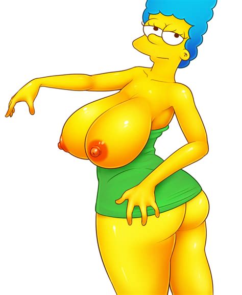 Rule 34 Ass Black Eyes Blue Hair Breasts Clothing Female Female Only Green Dress Human Marge