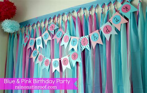 A Stylish Blue And Pink Birthday Party
