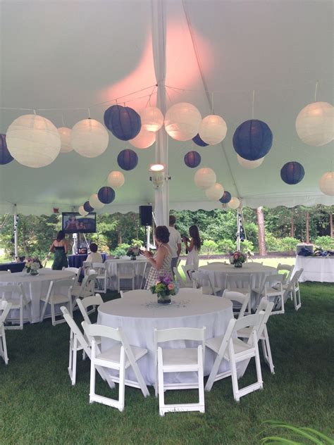 Tented Blue And White Graduation Party Backyard Party Pinterest