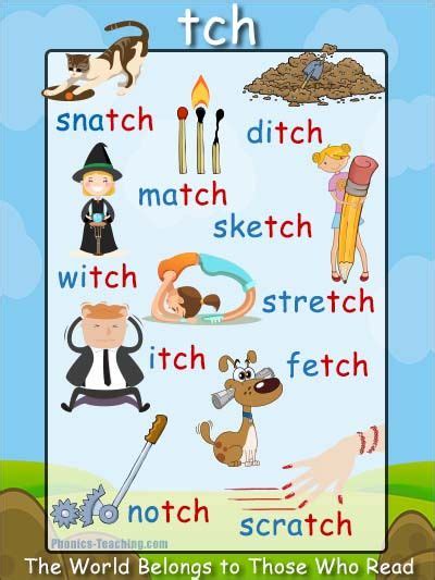 Tch Words Free And Printable Phonics Poster Tch Anchor Chart Ideal