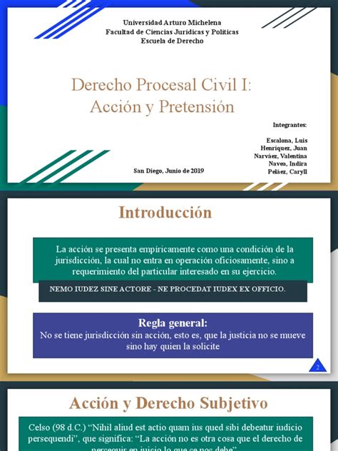 Derecho Procesal Civil I Acción Y Pretensión Pdf Causa De La