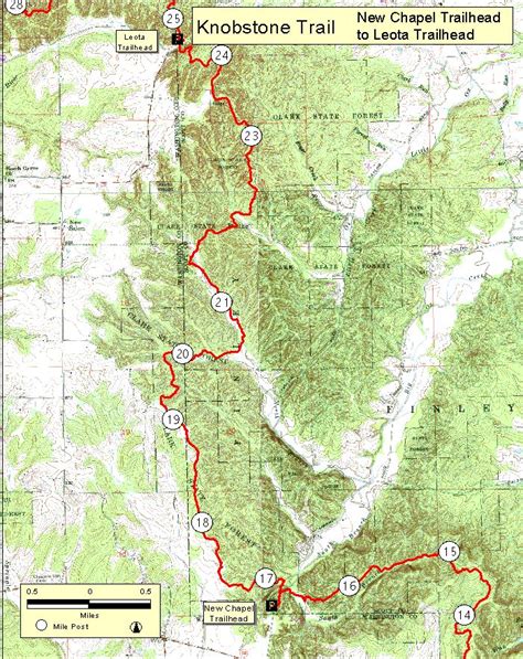 Topographic Map Of Leota To New Chapel Section Of At The Knobstone