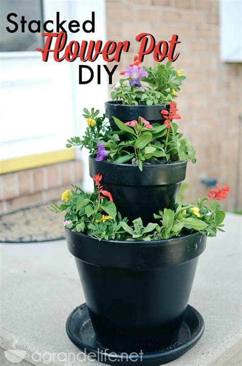 Diy Stacked Flower Pots A Grande Life