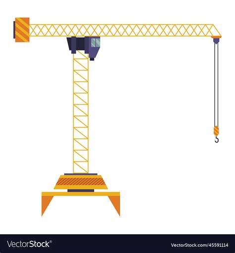 Hoisting Crane Icon Construction Crane Equipment Vector Image