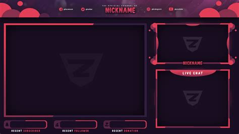 Stream Overlay Pink Bubble Zonic Design Download Overlays Gaming