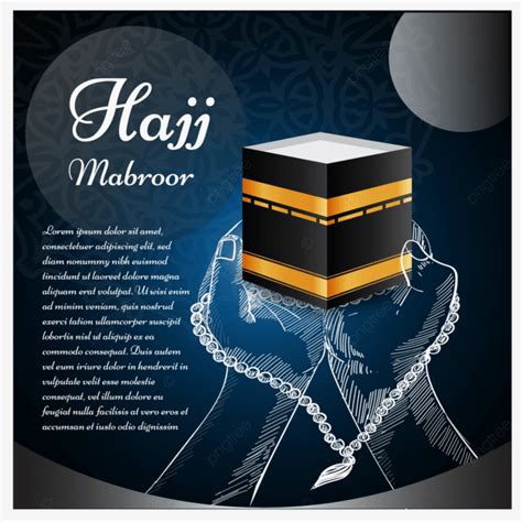 Hajj Mabroor Mubarak Kaaba Carte De Voeux Illustration De Luxe Modèle