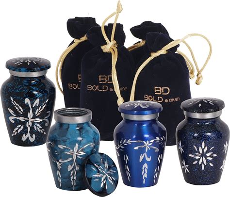 Bold And Divine Heavenly Peace Dark Blue Keepsake Urns Mini Urn Set Of