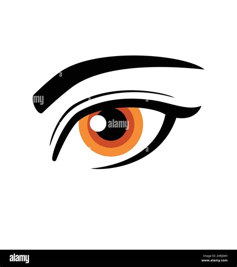 Simple Beautiful Human Female Brown Eye Vector Illustration Black And